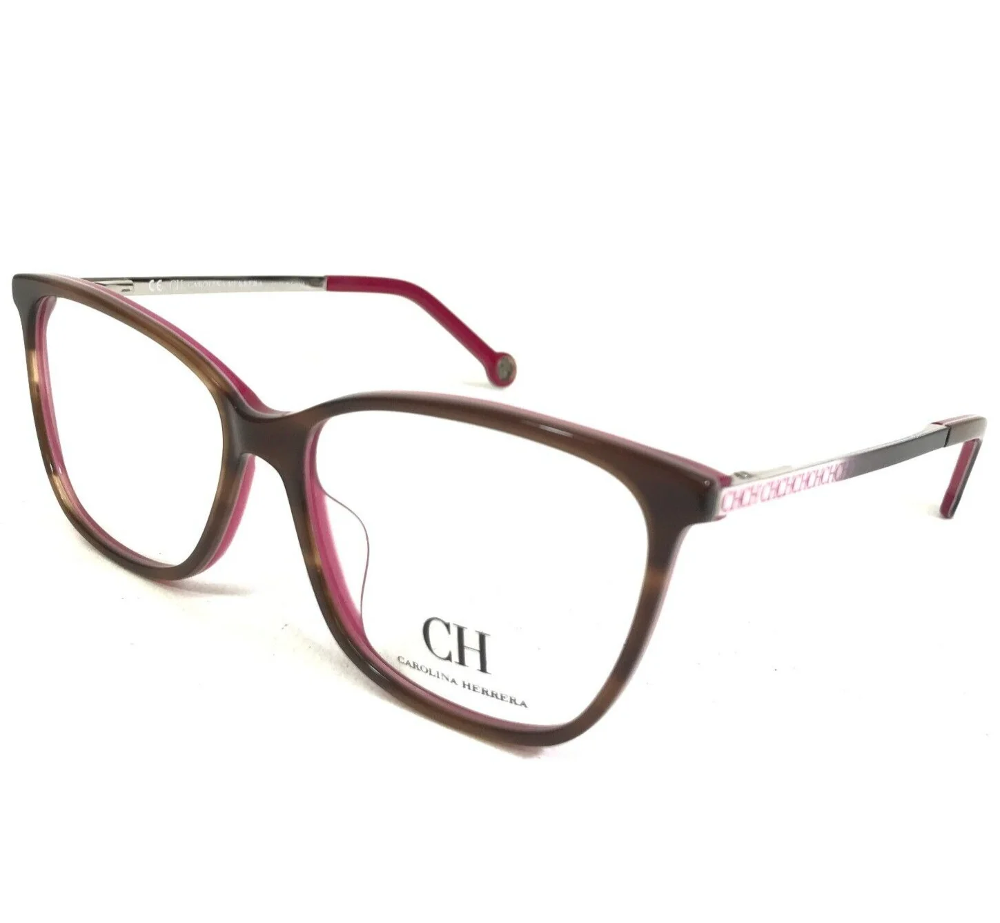 Carolina Herrera Eyeglasses Frames VHE137K COL.0301 Black Gold Pink 54-16-135 3